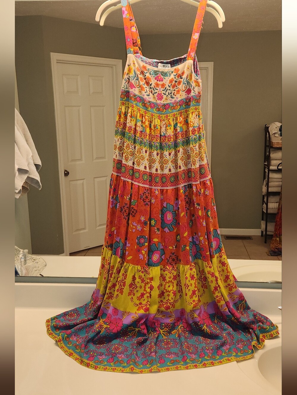 Natural Life Strappy Maxi Dress Size Xs Adjustable Straps Colorful Fun - Picture 3 of 13
